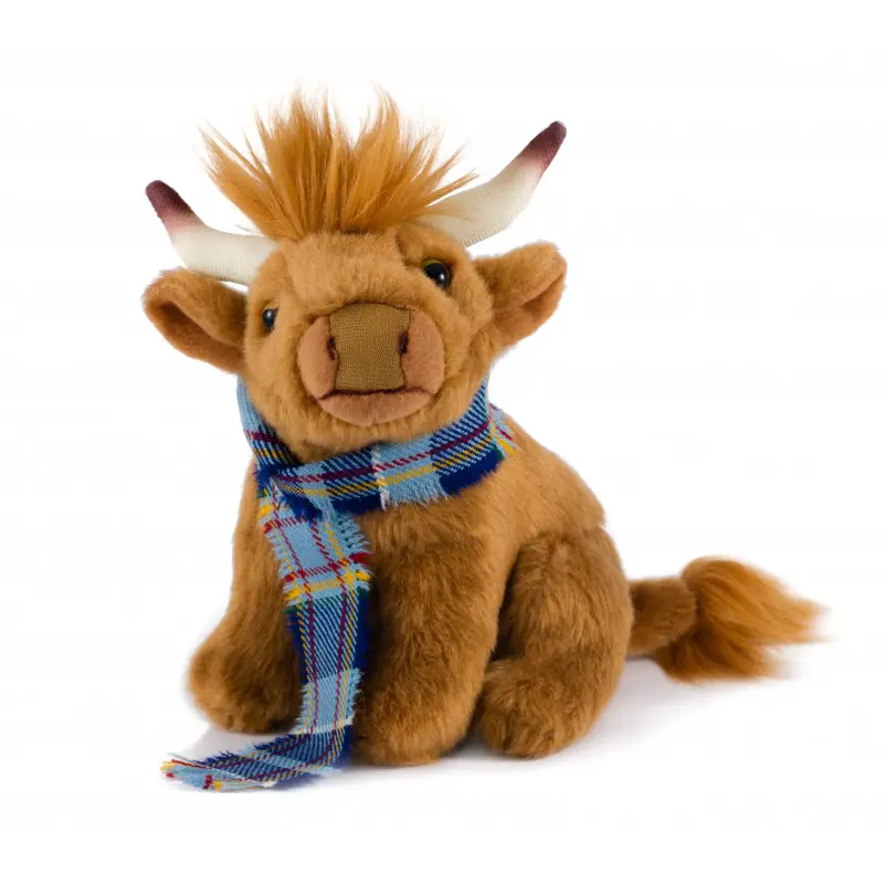 [SJB-14076] Limited Edition Hairy Coo 'Hamish' Plush Toy with Tartan Scarf